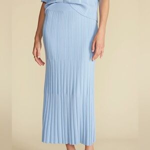 NWT! Amour Vert Cerise Knit Midi Skirt in Sky Blue - S